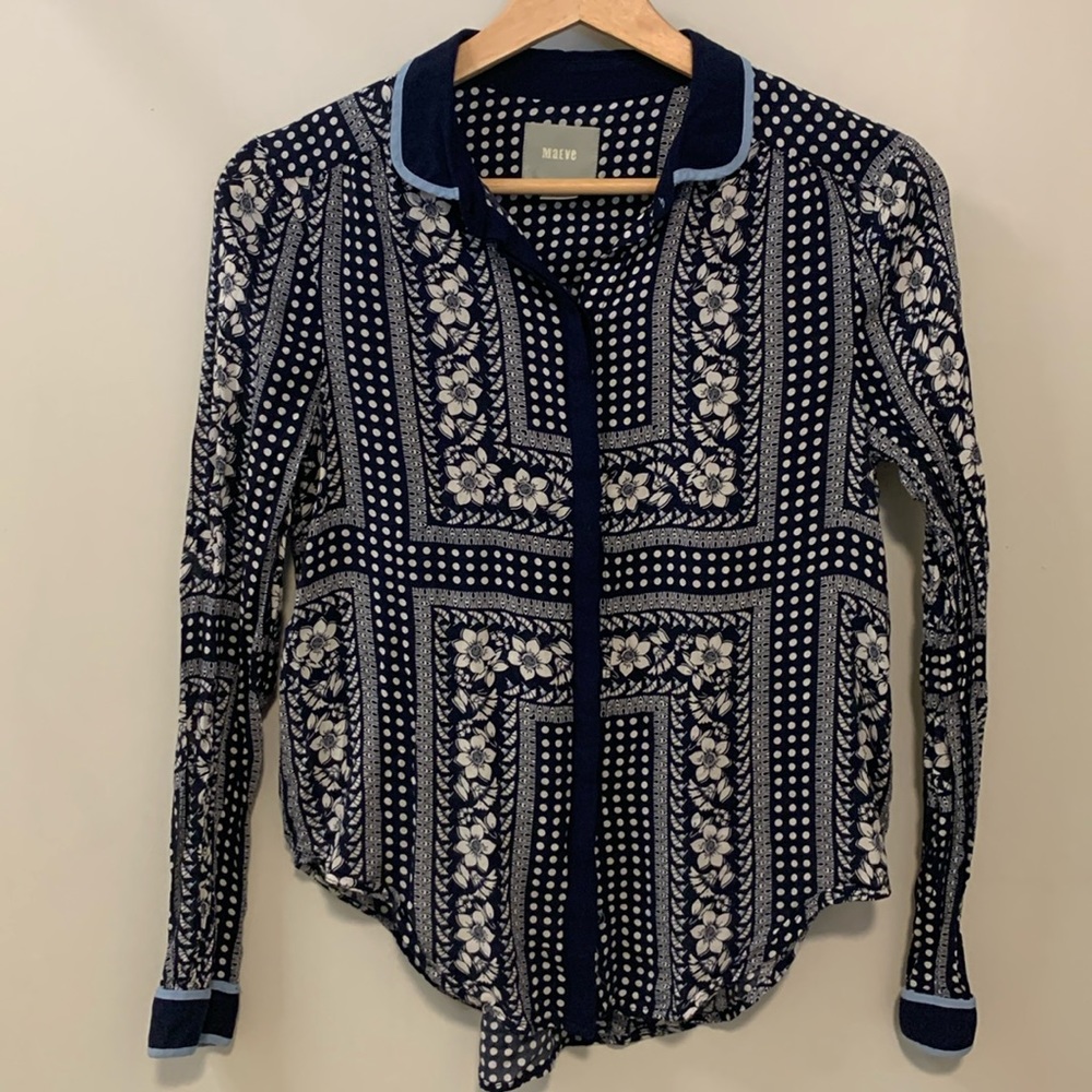 Anthropologie Maeve patterned blouse